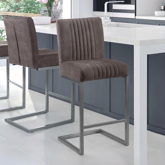 Brooklyn Set of 2 Bar Stools, Suede