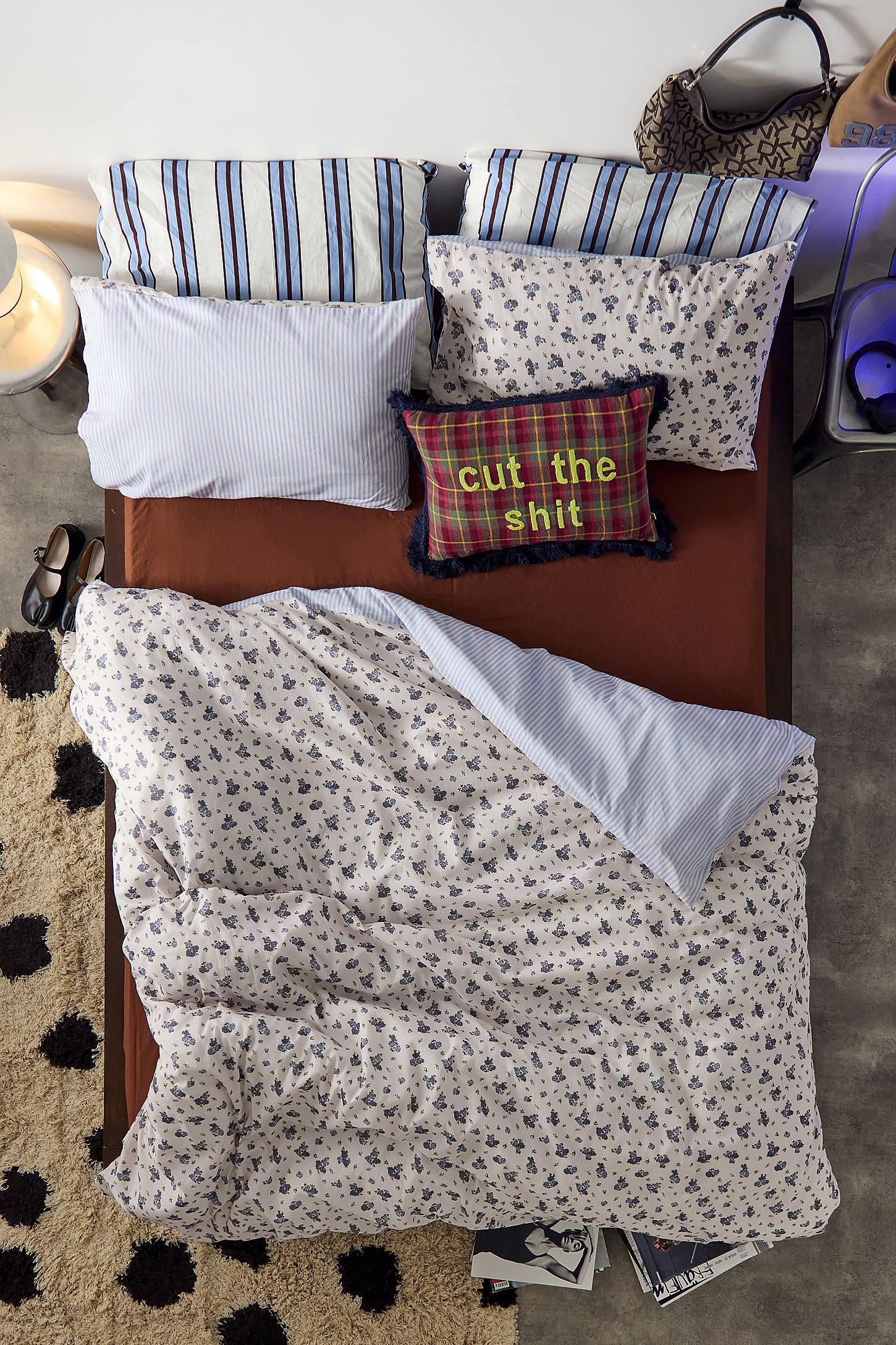 Maisie Reversible Duvet Set - Blue