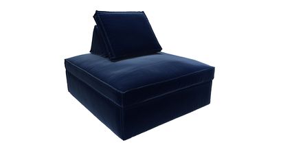 Harry Large Pouffe with bolster cushion in Admiral Smart Cotton - sofa.com