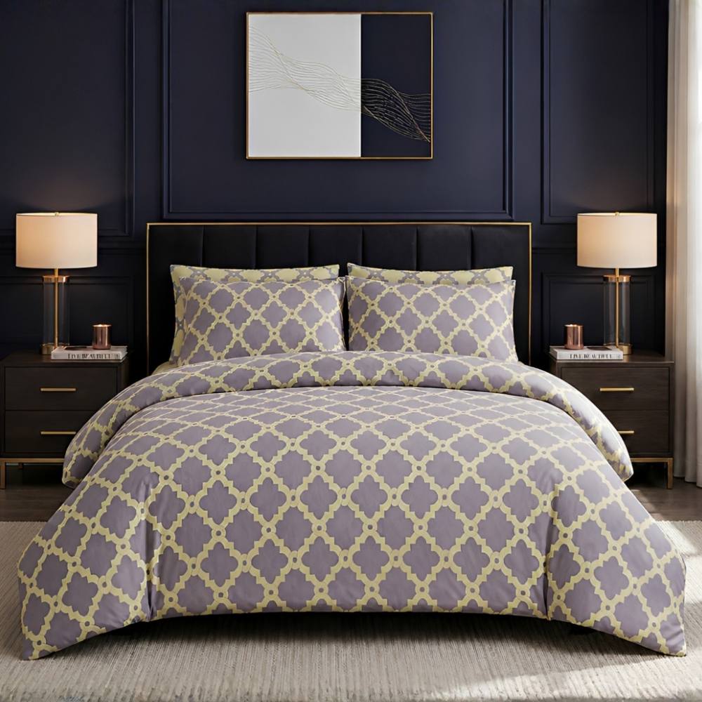 Pamposh Duvet Cover Set Reversible Quilt Covers Luxury Bedding Sets in Yellow