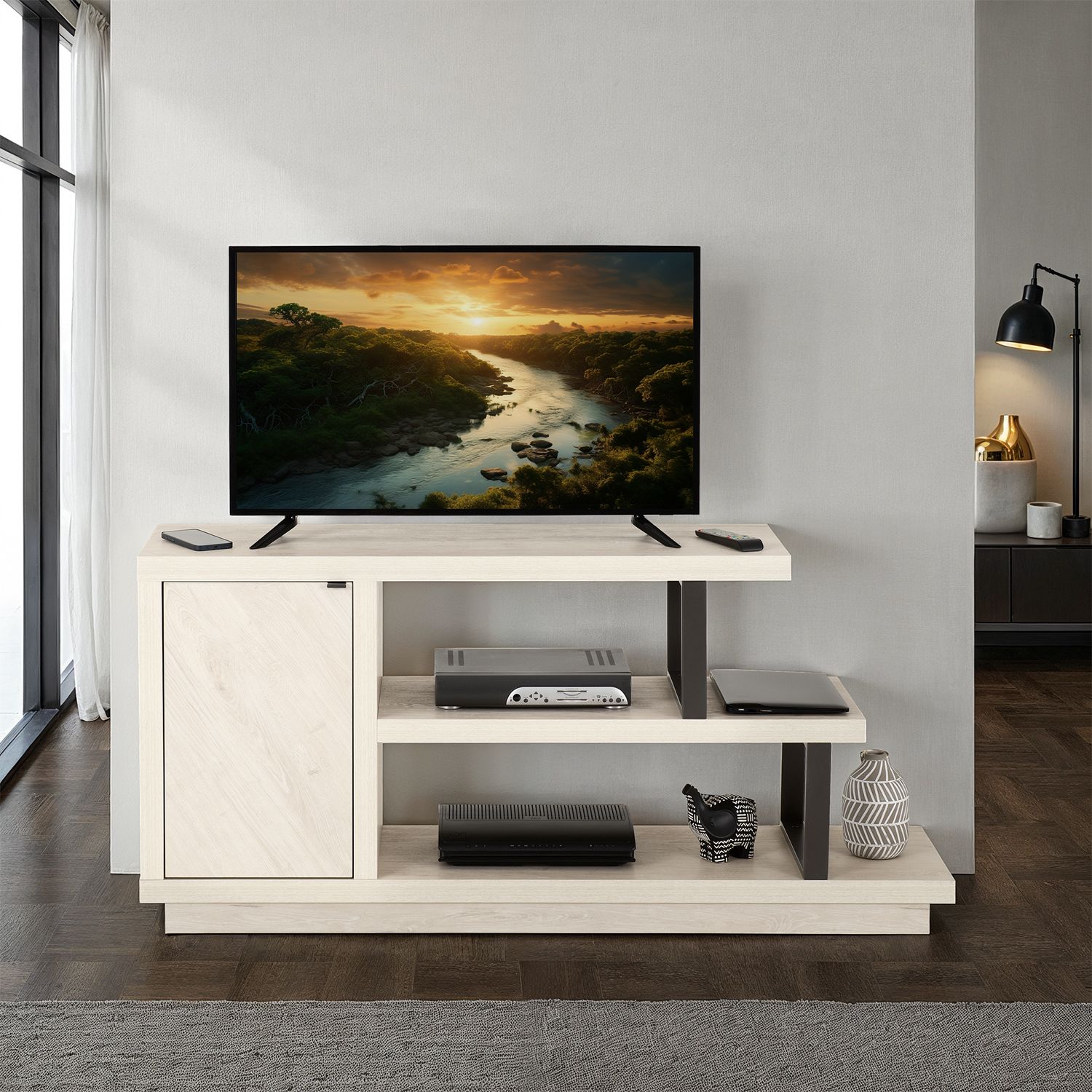 Seconique Turin TV Stand in Light Oak