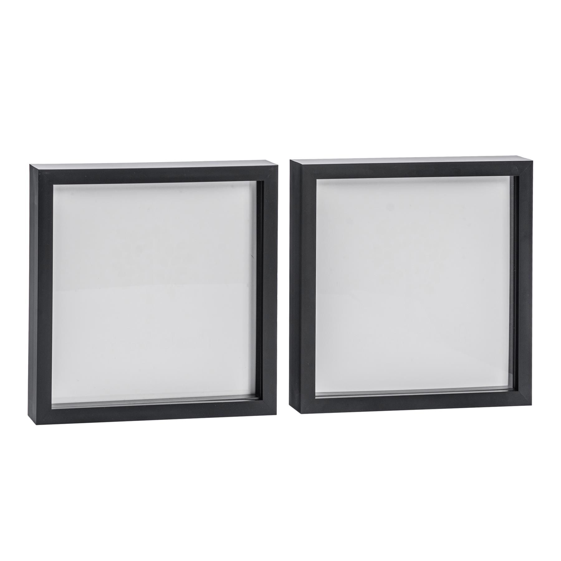 Nicola Spring 3D Box Photo Frames - 20 x 20" - Pack of 2 in Black