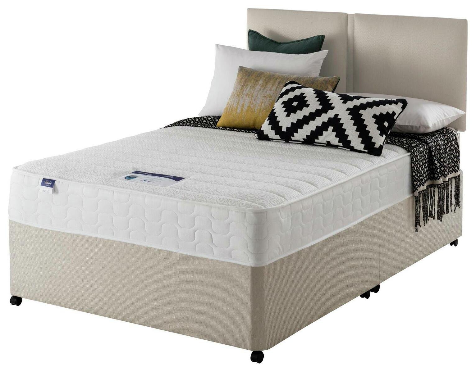 Silentnight Hatfield Memory Foam Small Double Divan Bed-Sand