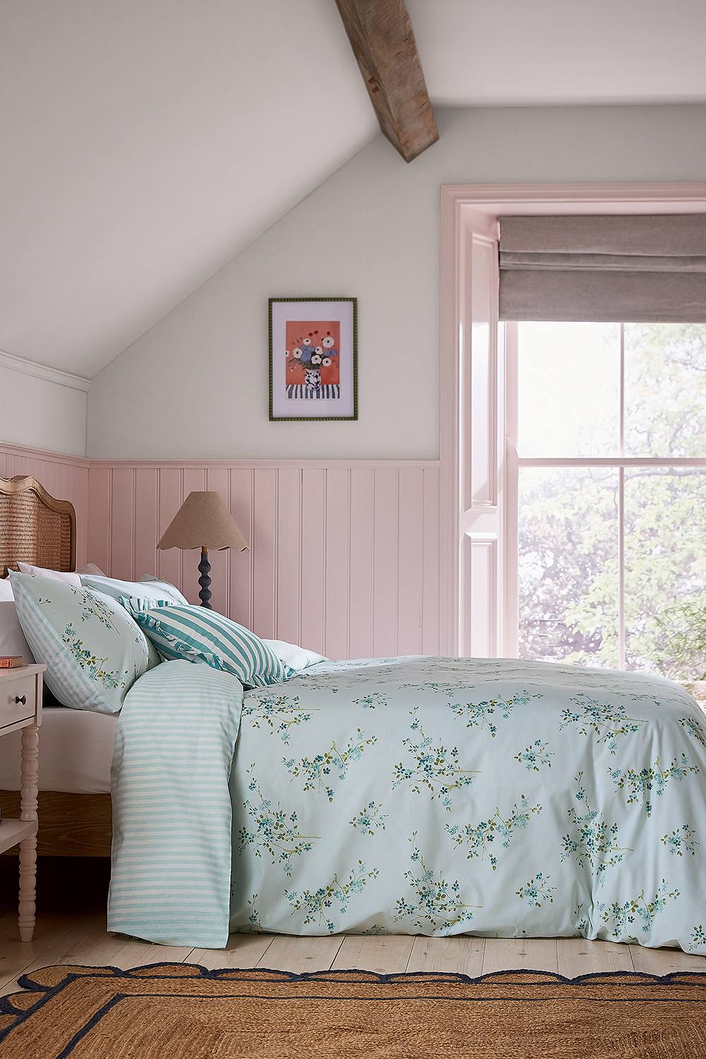 Helena Springfield 'Blossom Print' Cotton Duvet Cover Set in Aqua