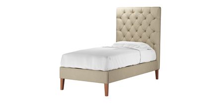 Rosalie 150cm Single Bed in White Sands Soft Chenille - sofa.com