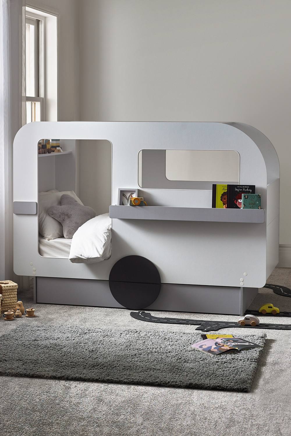 Julian Bowen Tourer Single White & Grey Caravan Bed