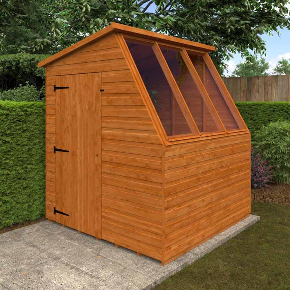 Buttercup Farm 6x6 Jewel Potting Shed 12mm Shed - L175 x W175 x H217 cm in Burnt Orange 2