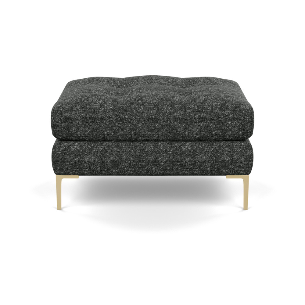Heal's Eton Footstool Brecon Charcoal Brass Feet