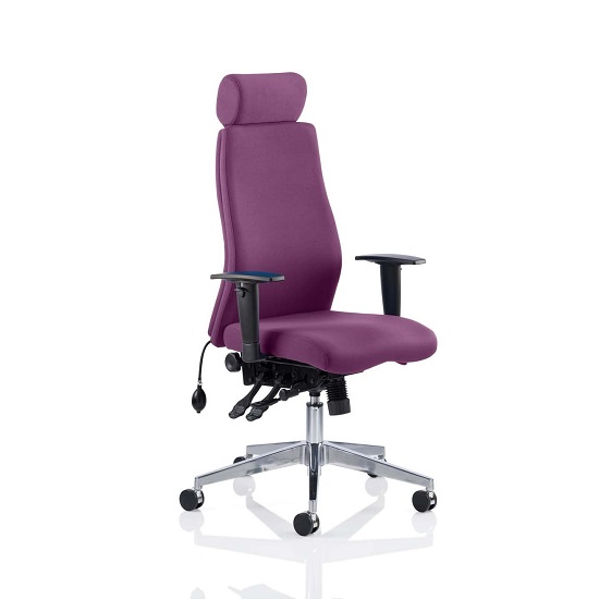Penza Office Chair In Tansy Purple With Adjustable Arms