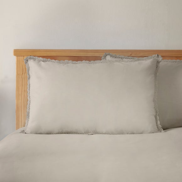 Pure Cotton Lace 100% Cotton Standard Pillowcase Pair