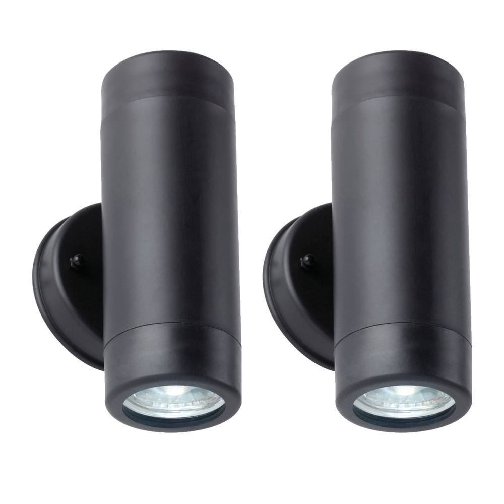 First Choice Lighting Set of 2 Gale - Polypropylene Coastal Black Up Down Wall Lights