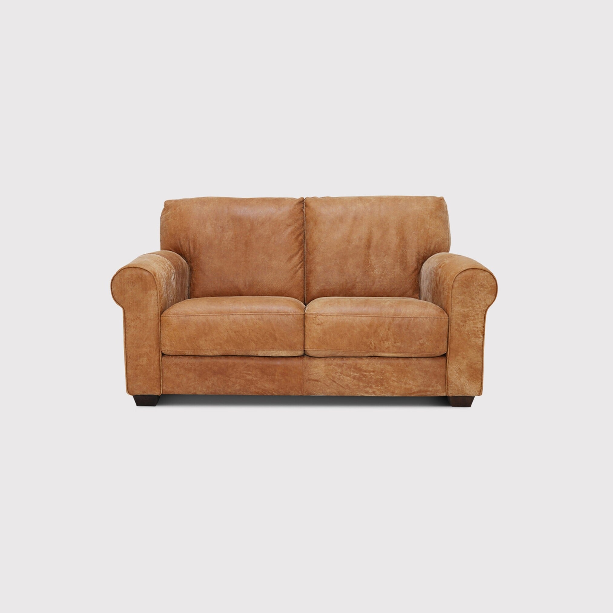 Houston Love Seat Sofa, Brown Leather | Barker & Stonehouse