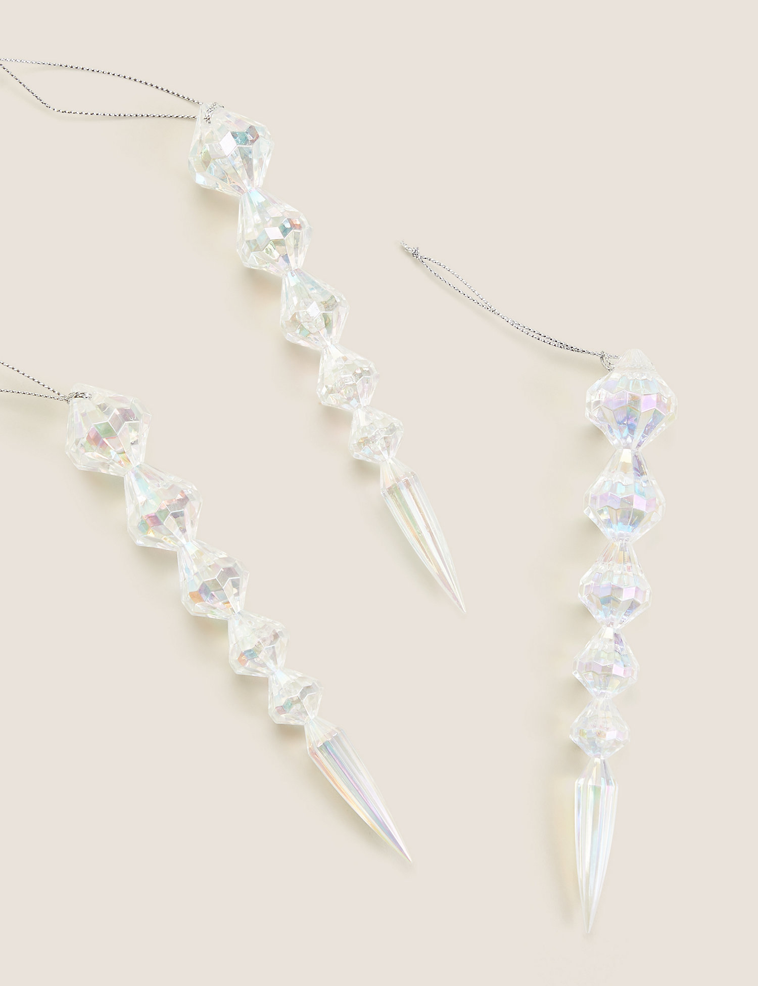 M&S 3 Pack Hanging Icicle Decorations