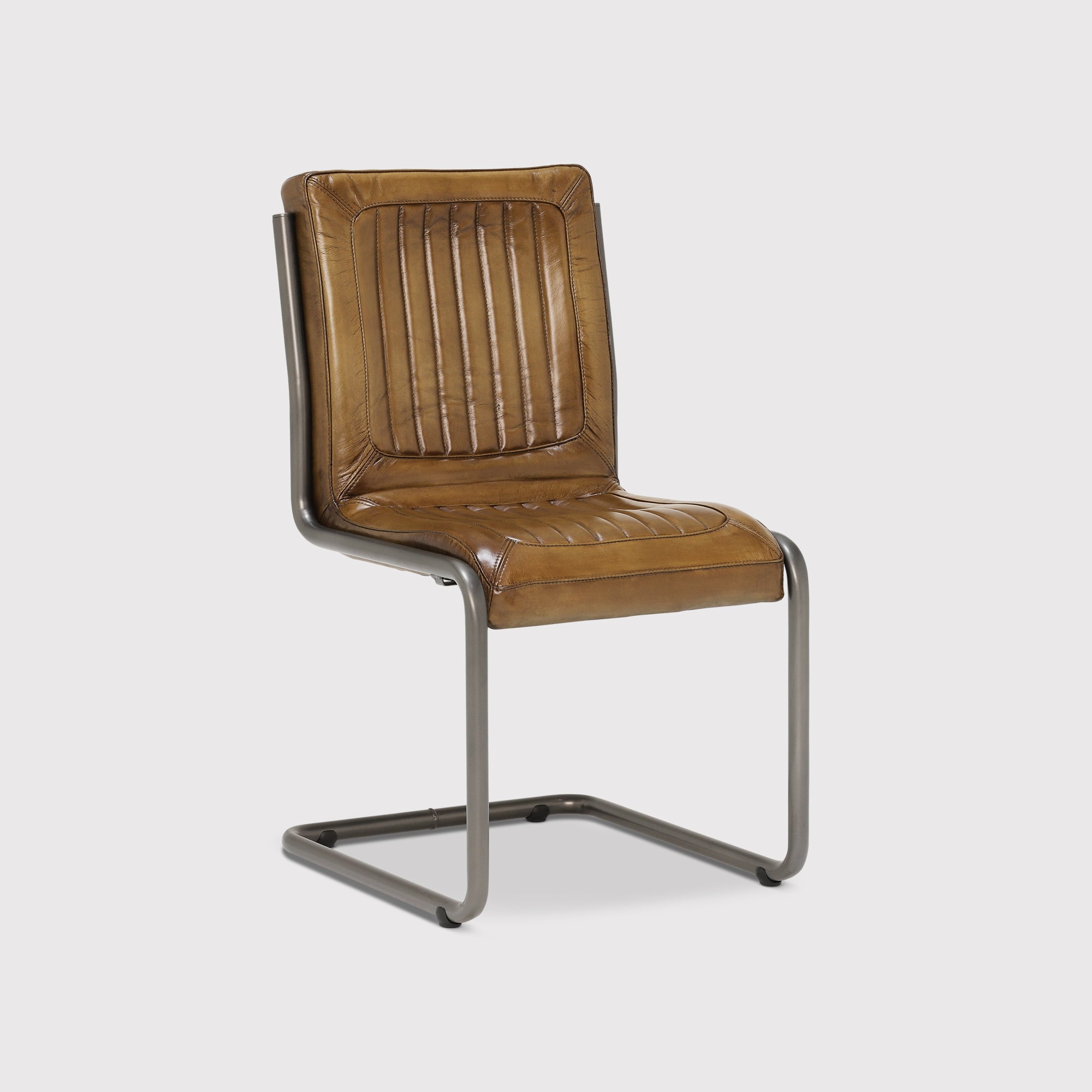 Pure Furniture Jensen Dining Chair, Green Leather | Barker & Stonehouse
