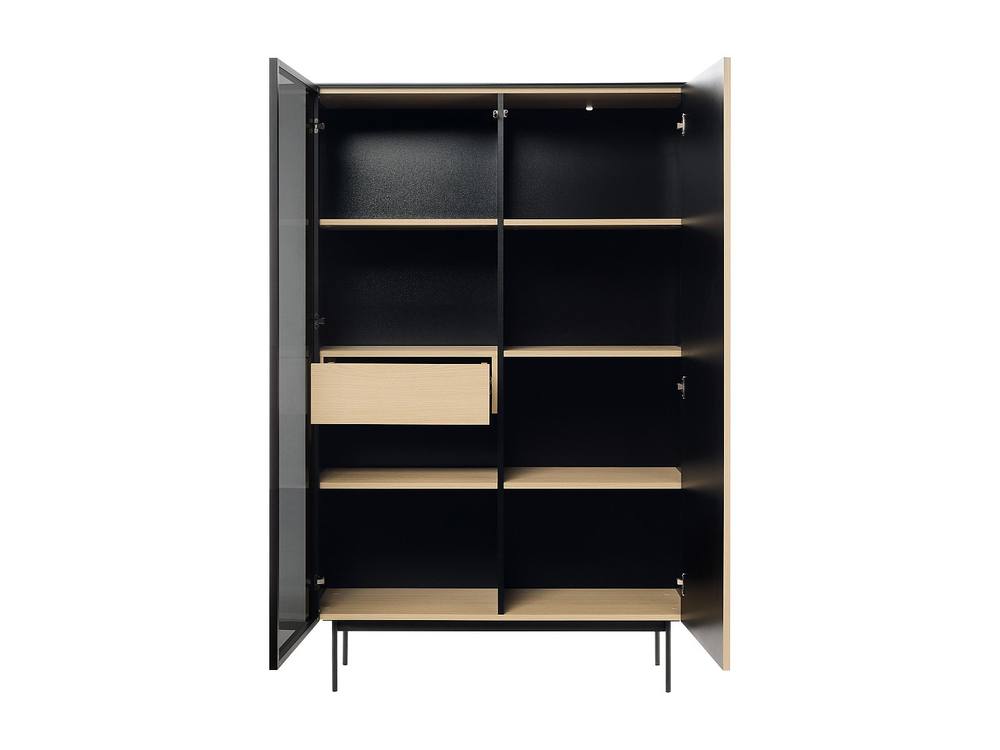 Vente-unique 2-Door Display Cabinet With Leds In MDF & Smoked Glass - H. 166 Cm in Black 6
