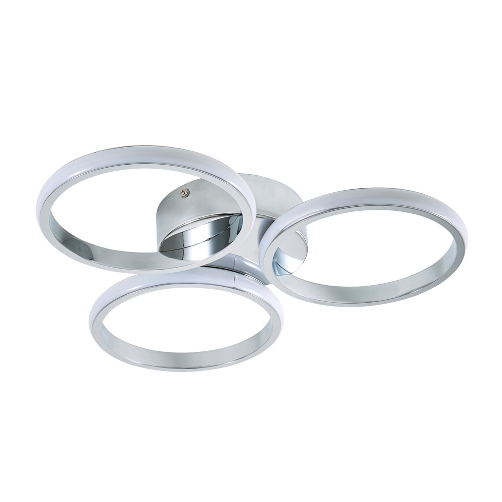 Sula LED Rings Bathroom Flush Ceiling Light, Chrome