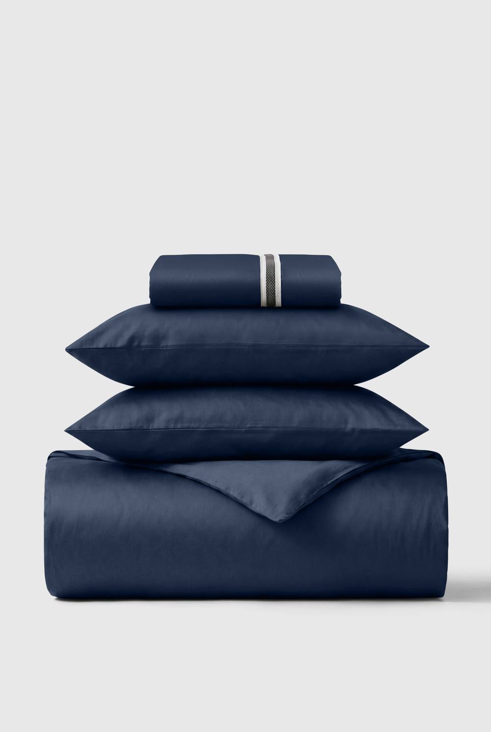 Bedable 100% Cotton Bedding Set Sateen 460 Thread Count - King Size Pillowcase 50x90 cm - Soft Bedding in Navy