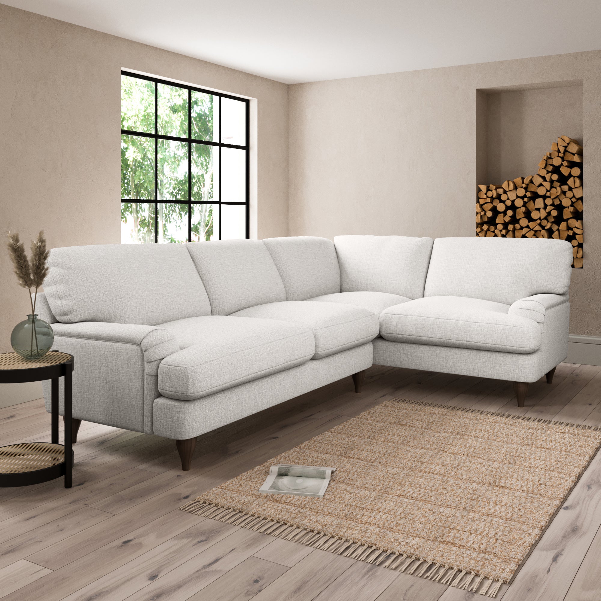 Darwin Textured Weave Right Hand Corner Sofa Textured Weave Sandstone