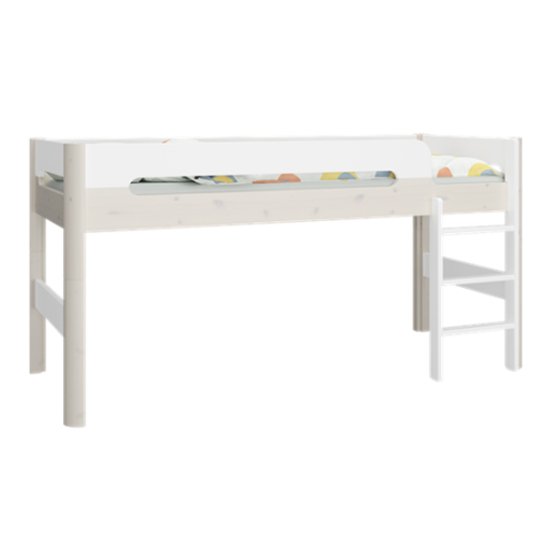Oniria Wooden Mid Sleeper Bunk Bed In Whitewash White