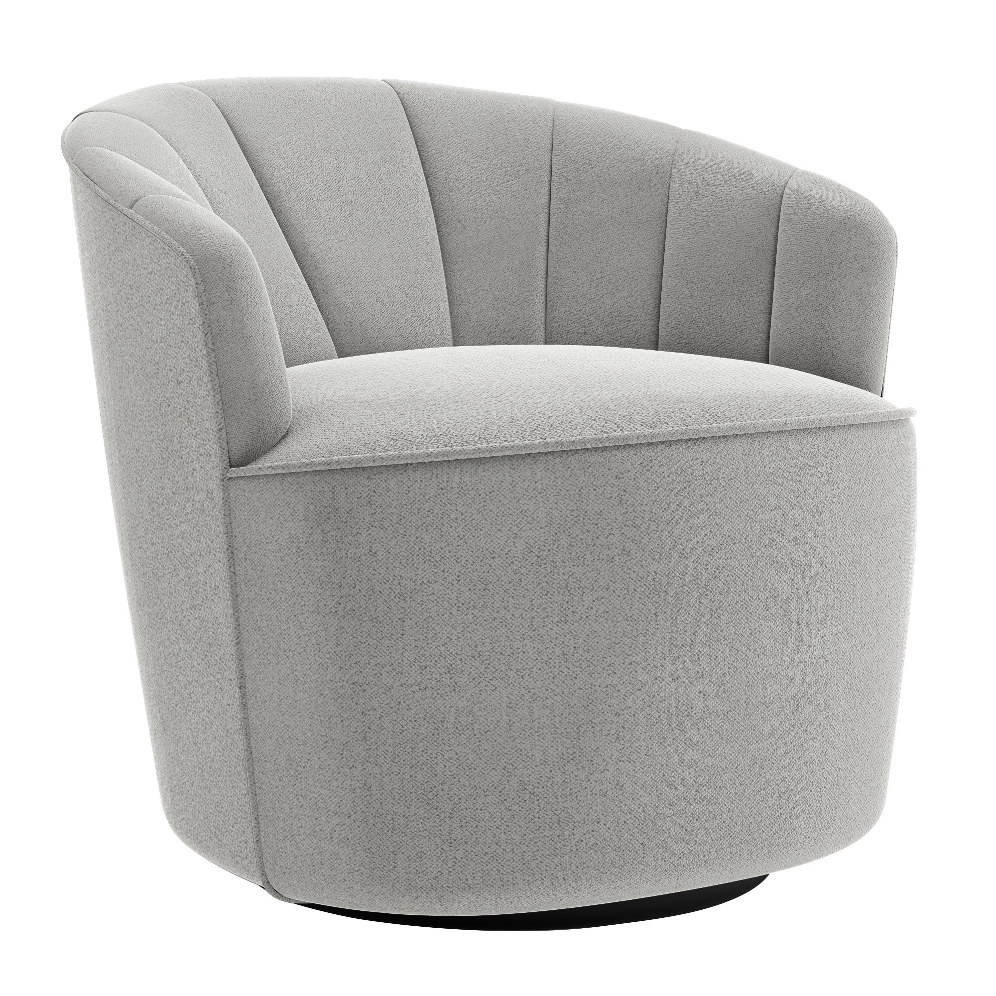 Matilda Boucle Swivel Chair Light Grey
