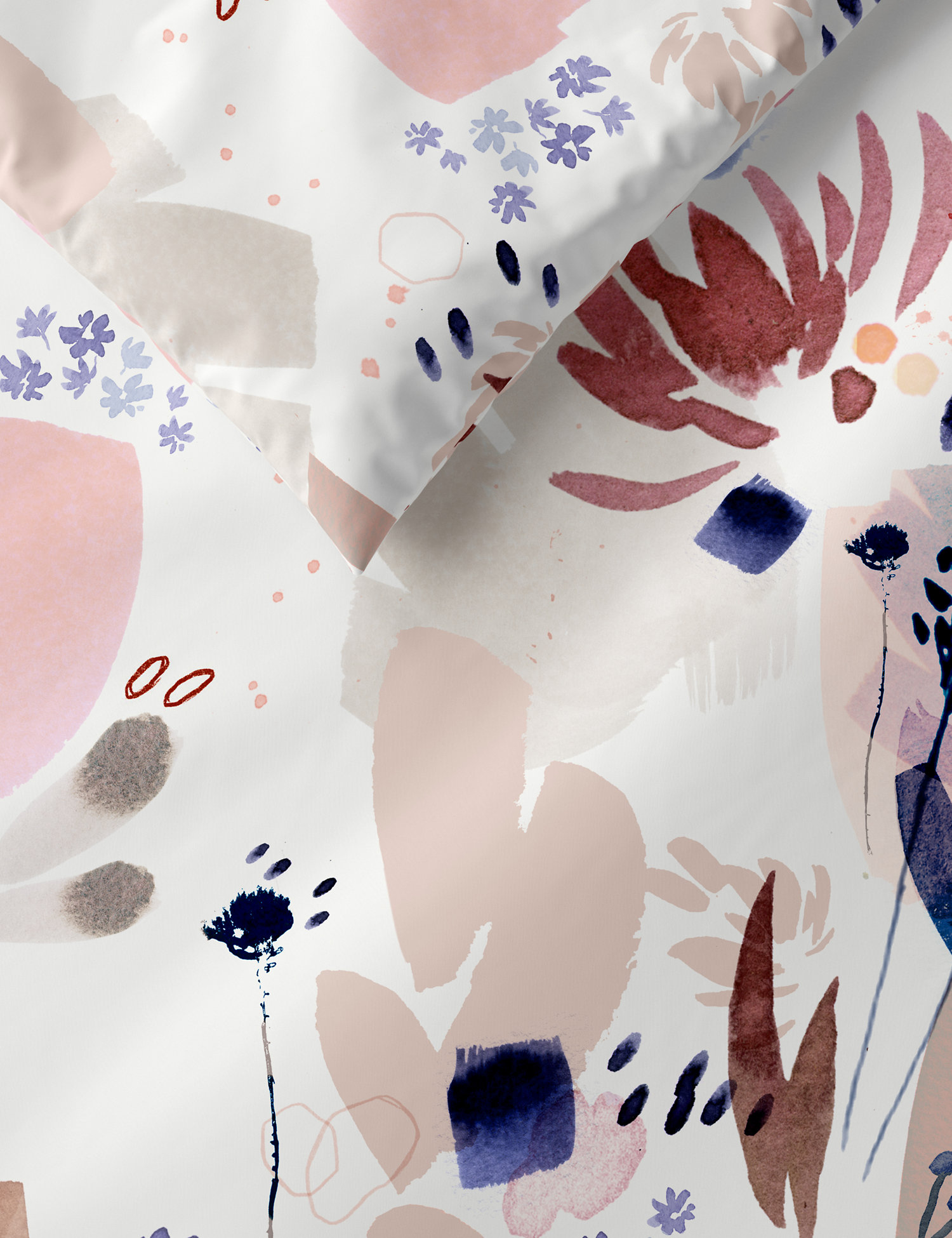 M&S Pure Cotton Watercolour Floral Bedding Set