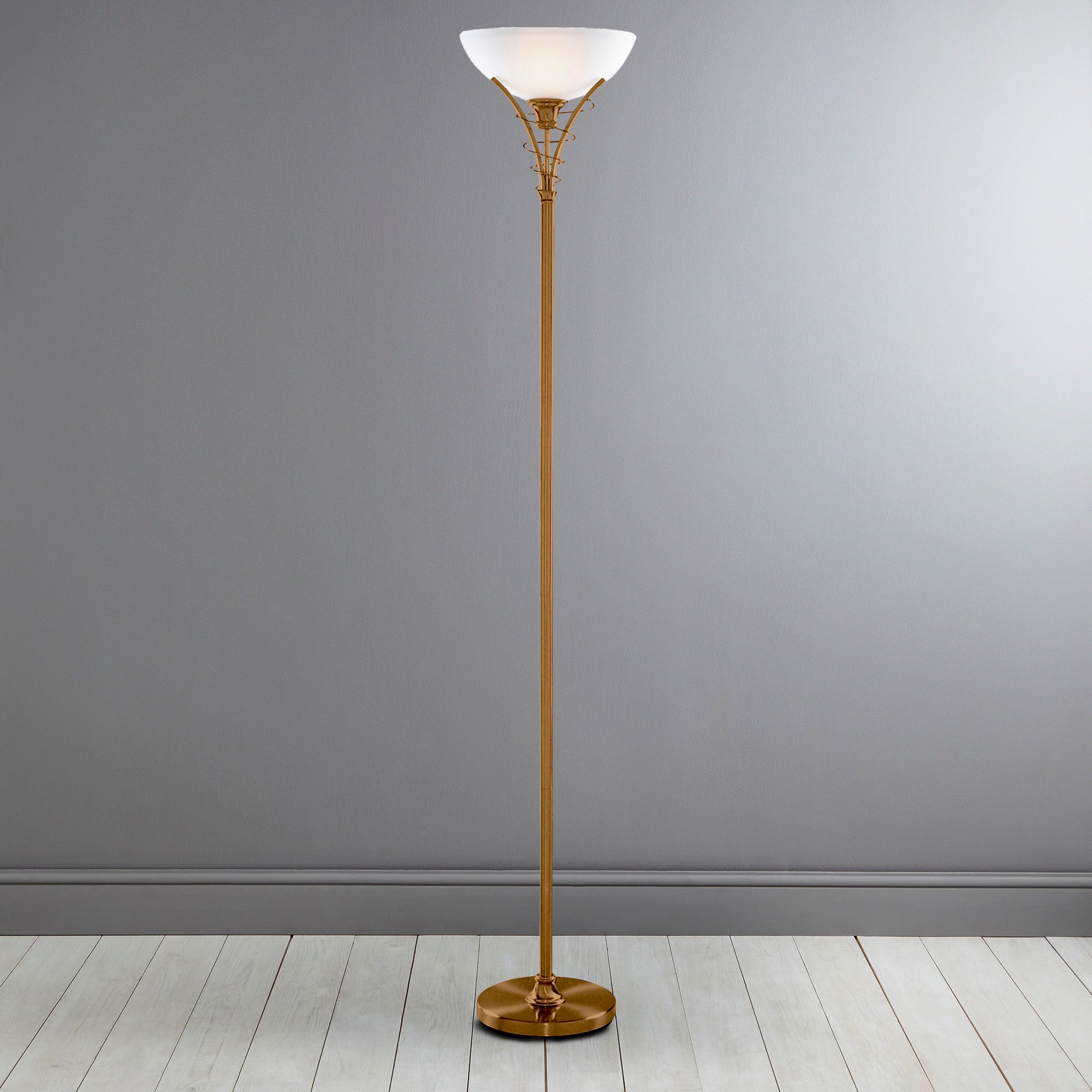 Linea Antique Brass Floor Lamp Bronze