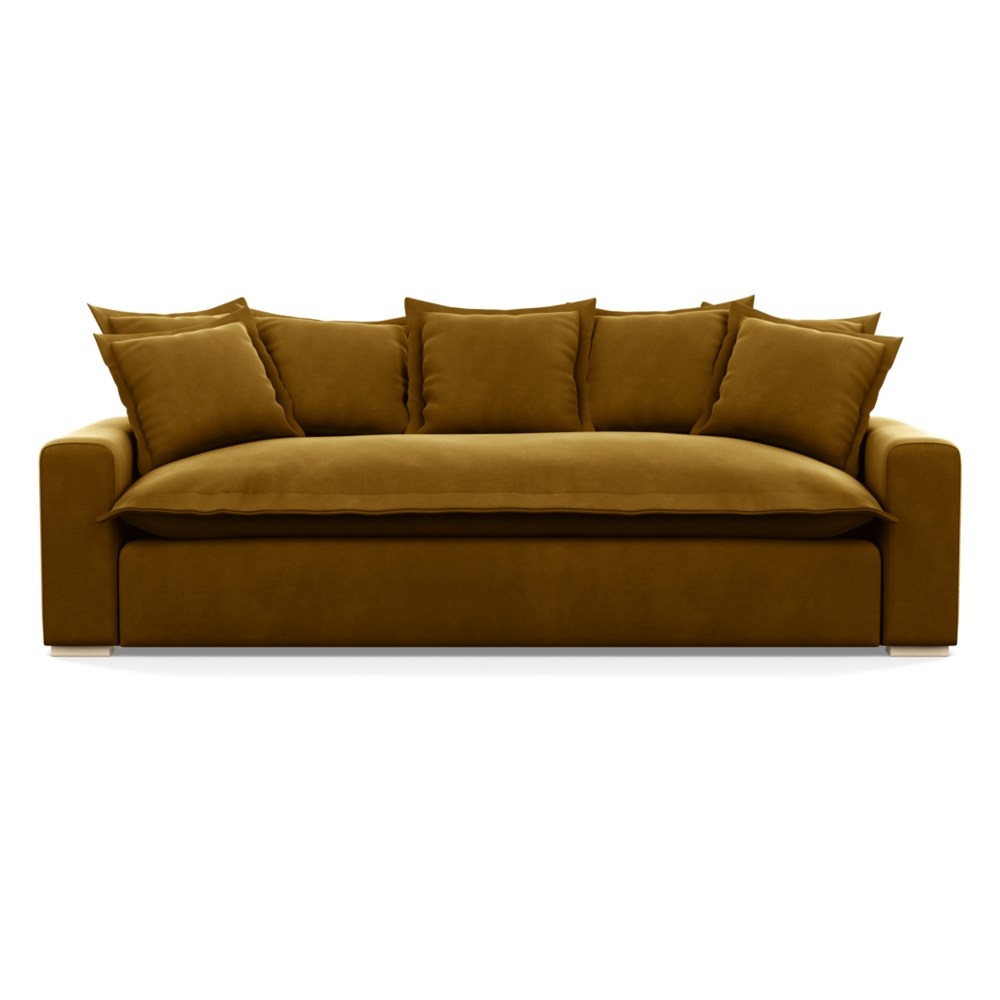Heal's Brompton 4 Seater Sofa Varese Velvet Olive Natural Feet