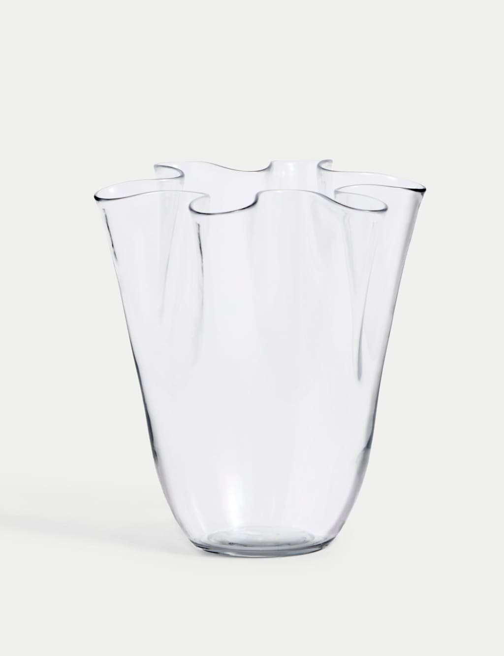 M&S Medium Glass Handkerchief Vase Clear