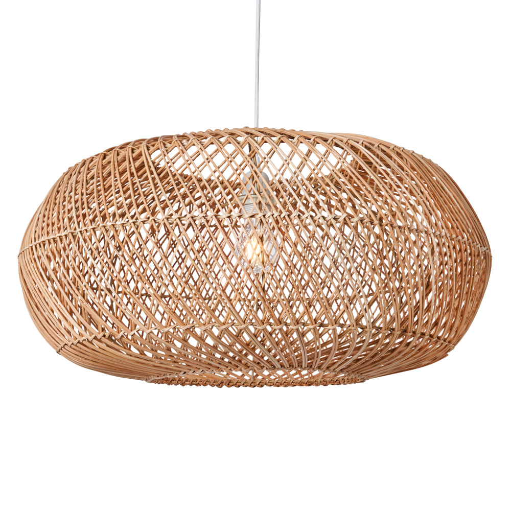 Kyle 60cm Oval Rattan Easyfit Shade, Natural