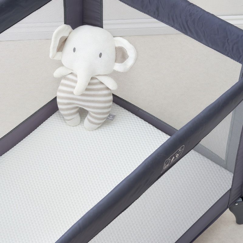 The Tiny Bed Company Premium 100% Cotton Fitted Sheet For Travel Cot 95 x 65cm in White