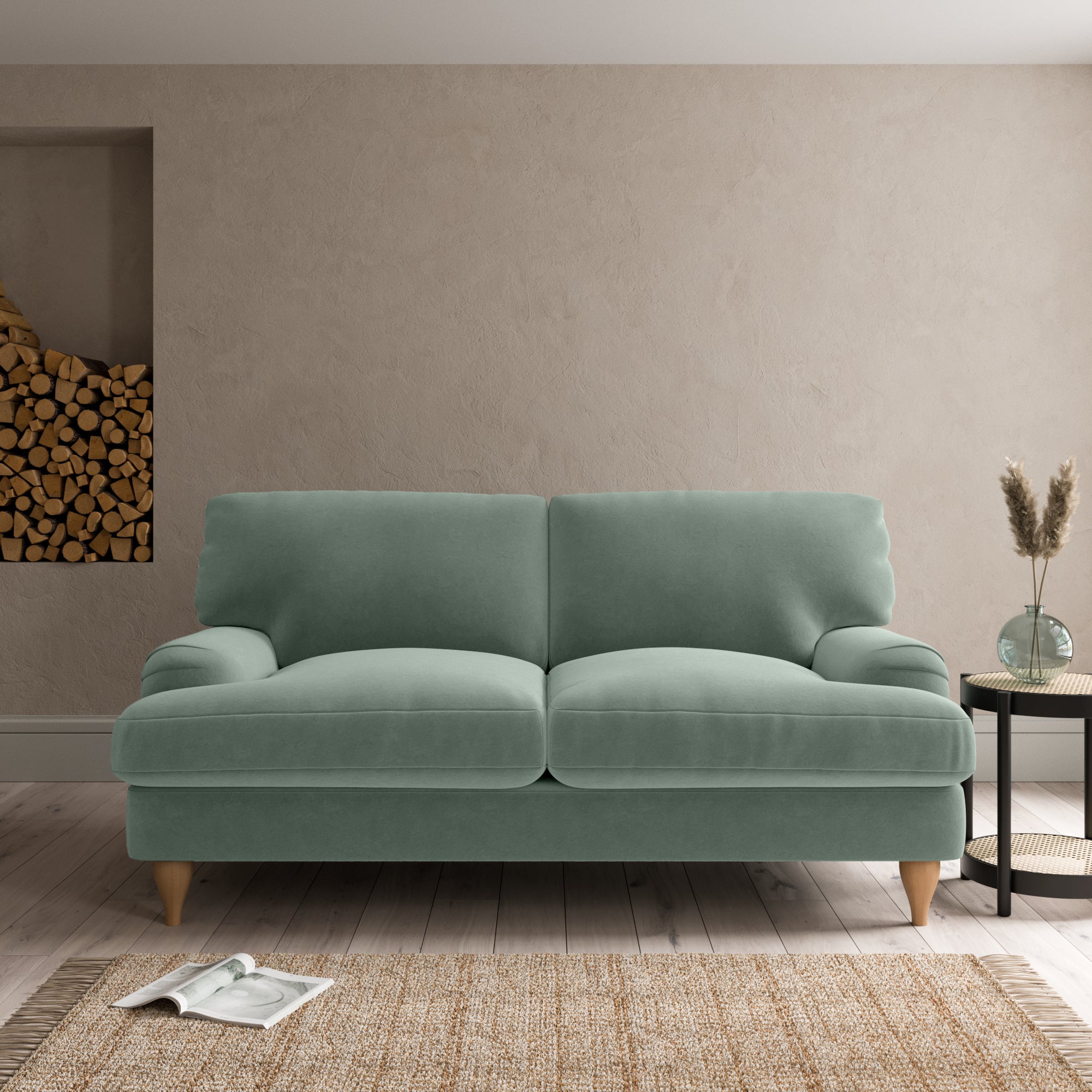 Darwin Luxury Velvet 2 Seater Sofa Luxury Velvet Lilypad