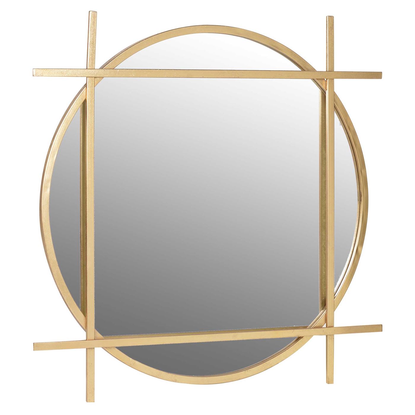 Circle Square Wall Mirror, Gold