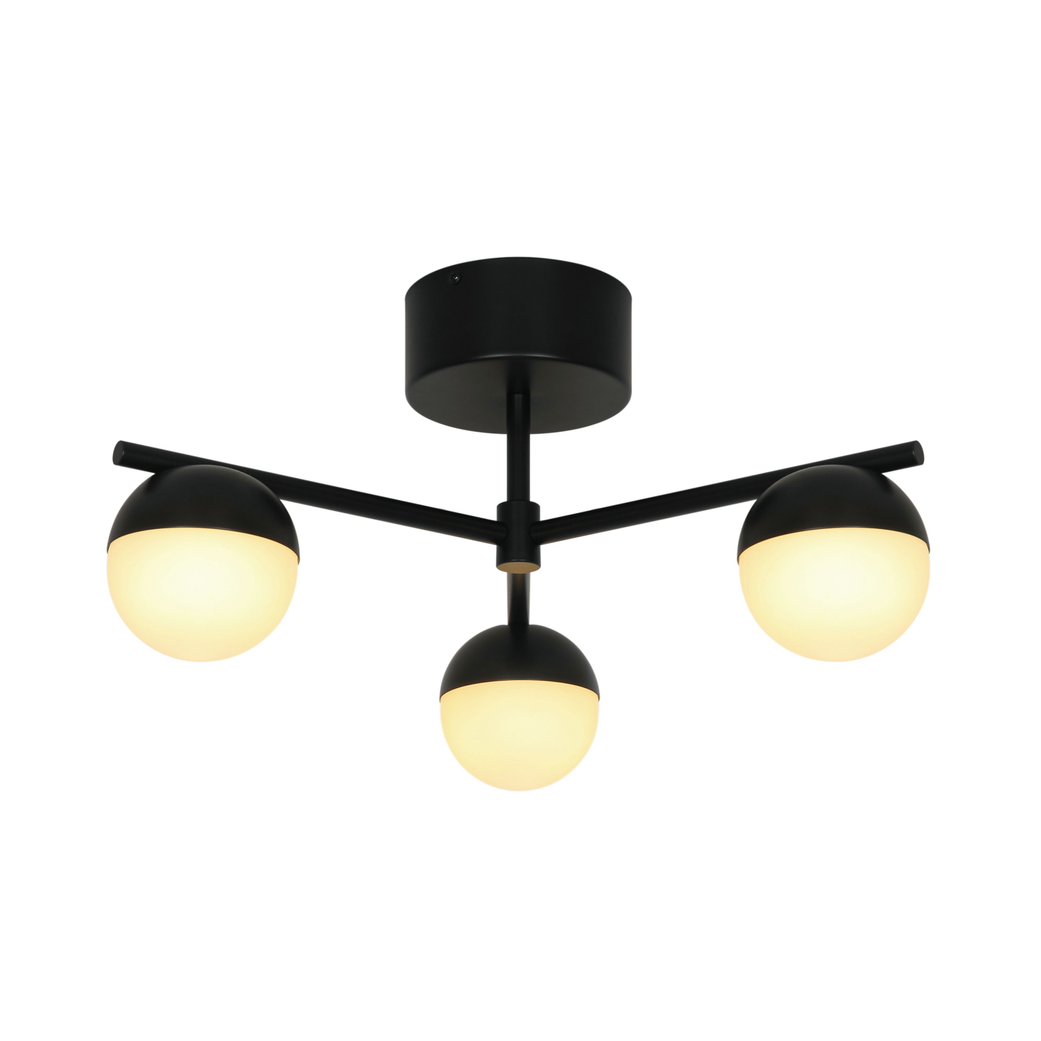 Nordlux Modern Indoor Ceiling Light Black Metal G9 Hand Blown Glass - Mains Powered, IP20