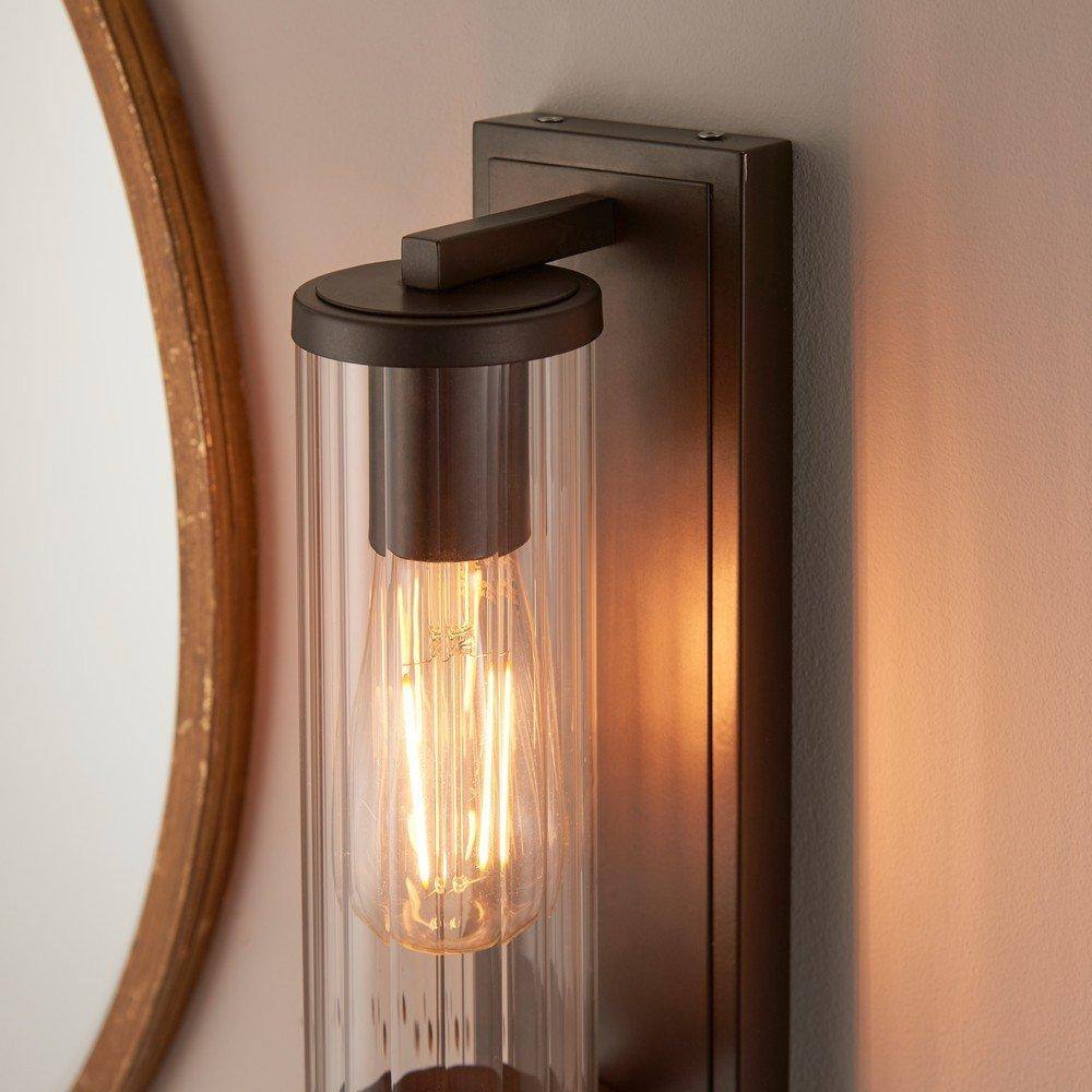 Netlighting 'COMO' Non Dimmable Stylish Contemporary Bathroom Glass Wall Lamp in Brown 3