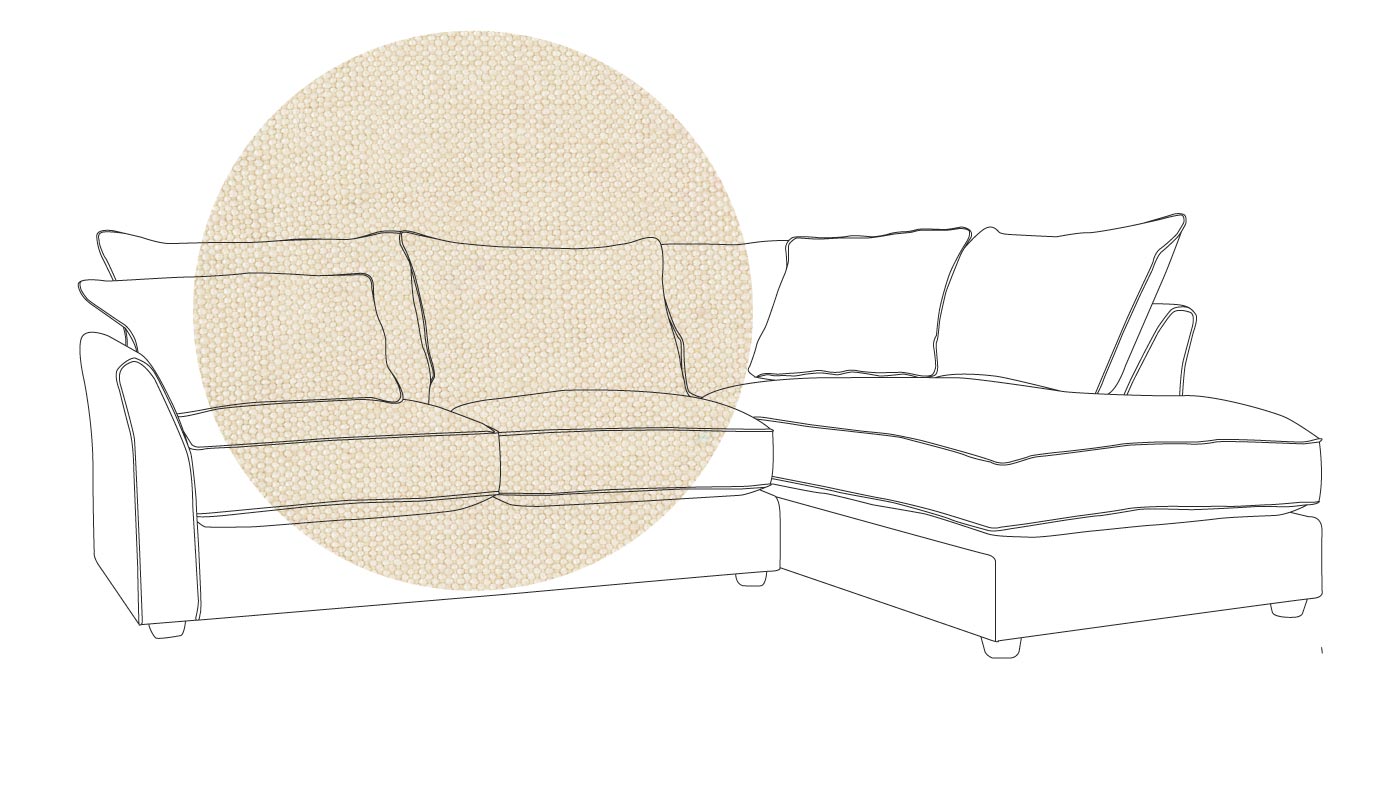 Heal's Tailor Right Hand Facing Corner Sofa Linen Hessian Natural Feet