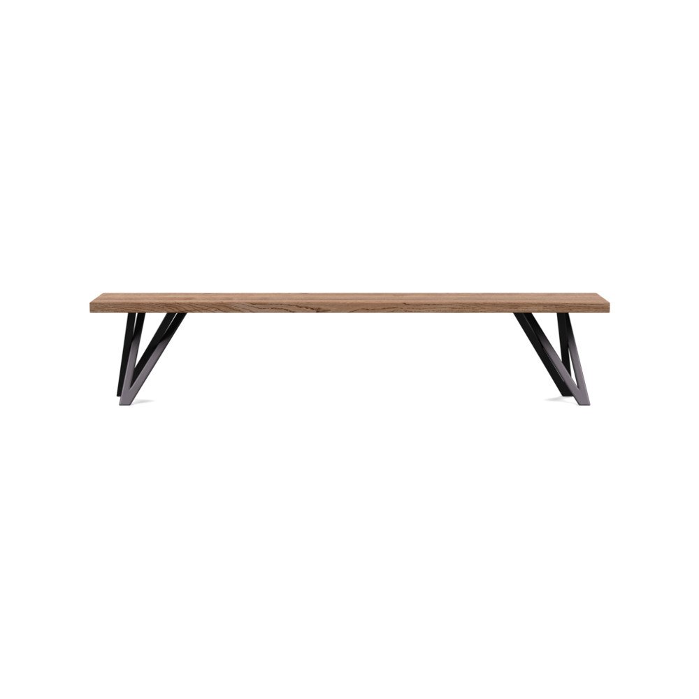 Heal's Vienna Bench 200x35cm Smoked Oiled Oak Straight Edge Not Filled