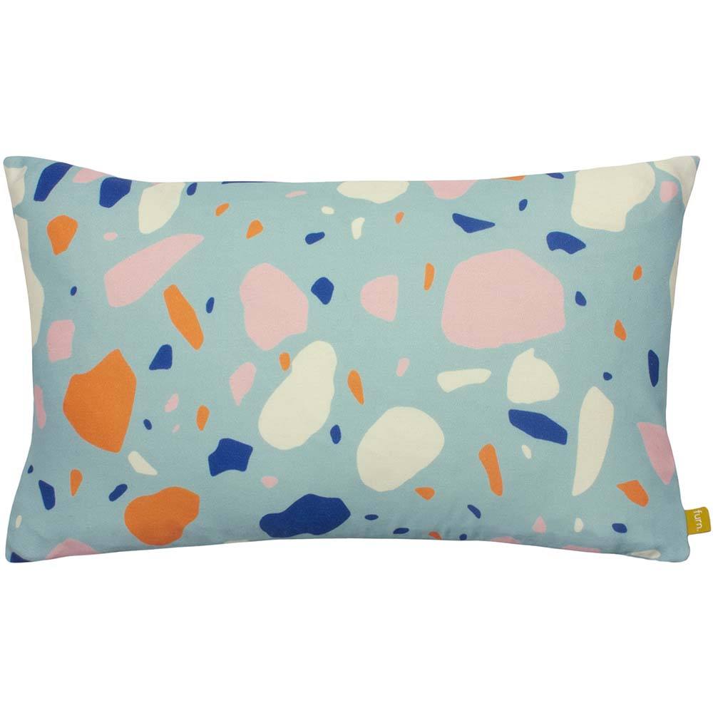 Furn Terra Abstract Print Cushion in Aqua