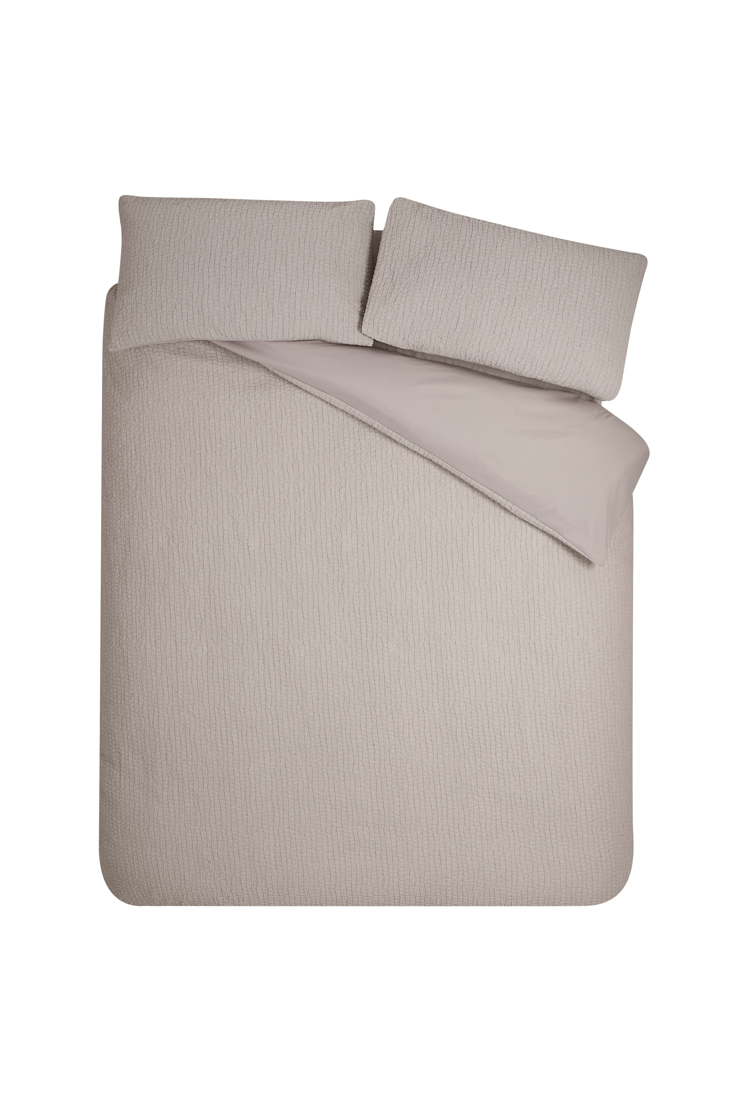 Catherine Lansfield 'Crinkle Seersucker' Duvet Cover Set in Natural 5