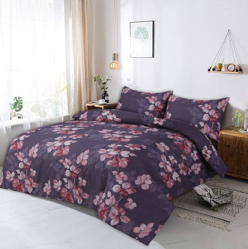 Homes-Linen 4 Piece Sobi Bedding Set Microfiber Duvet Cover Fitted Sheet Set