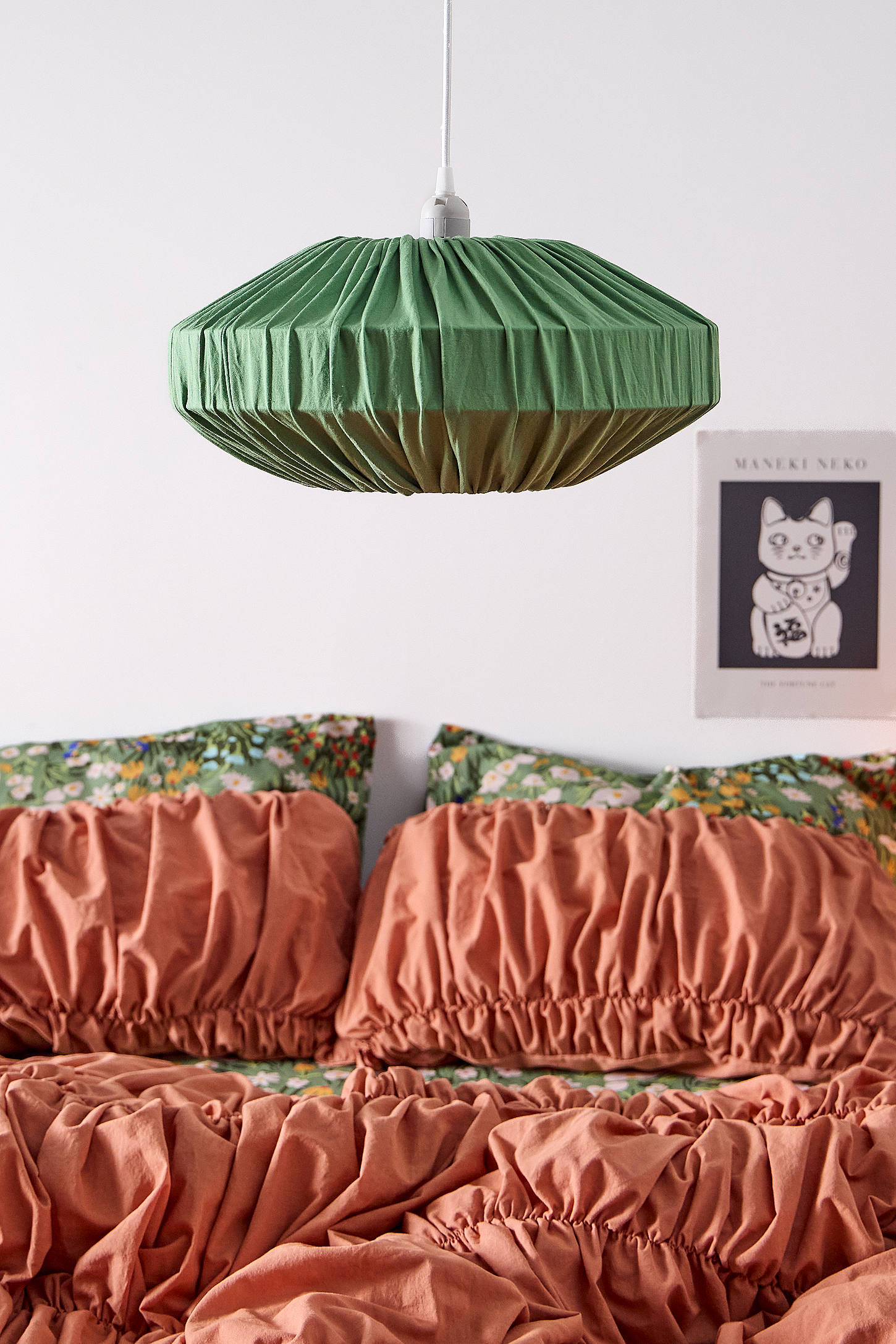 Cinched Lamp Shade - Green