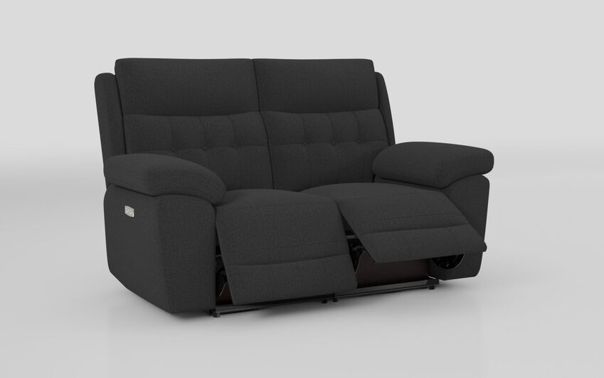 Black Fabric Belford 2 Seater Power Recliner Sofa