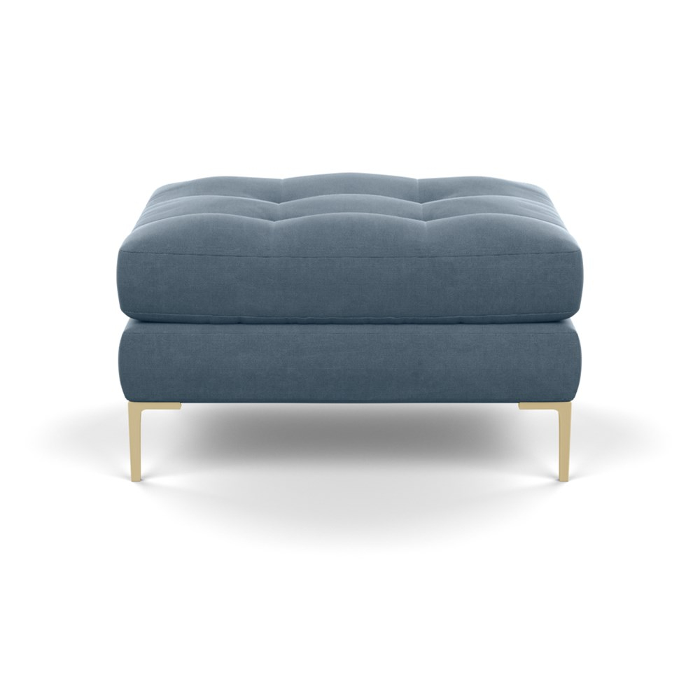 Heal's Eton Footstool Capelo Linen-Cotton Mineral Brass Feet