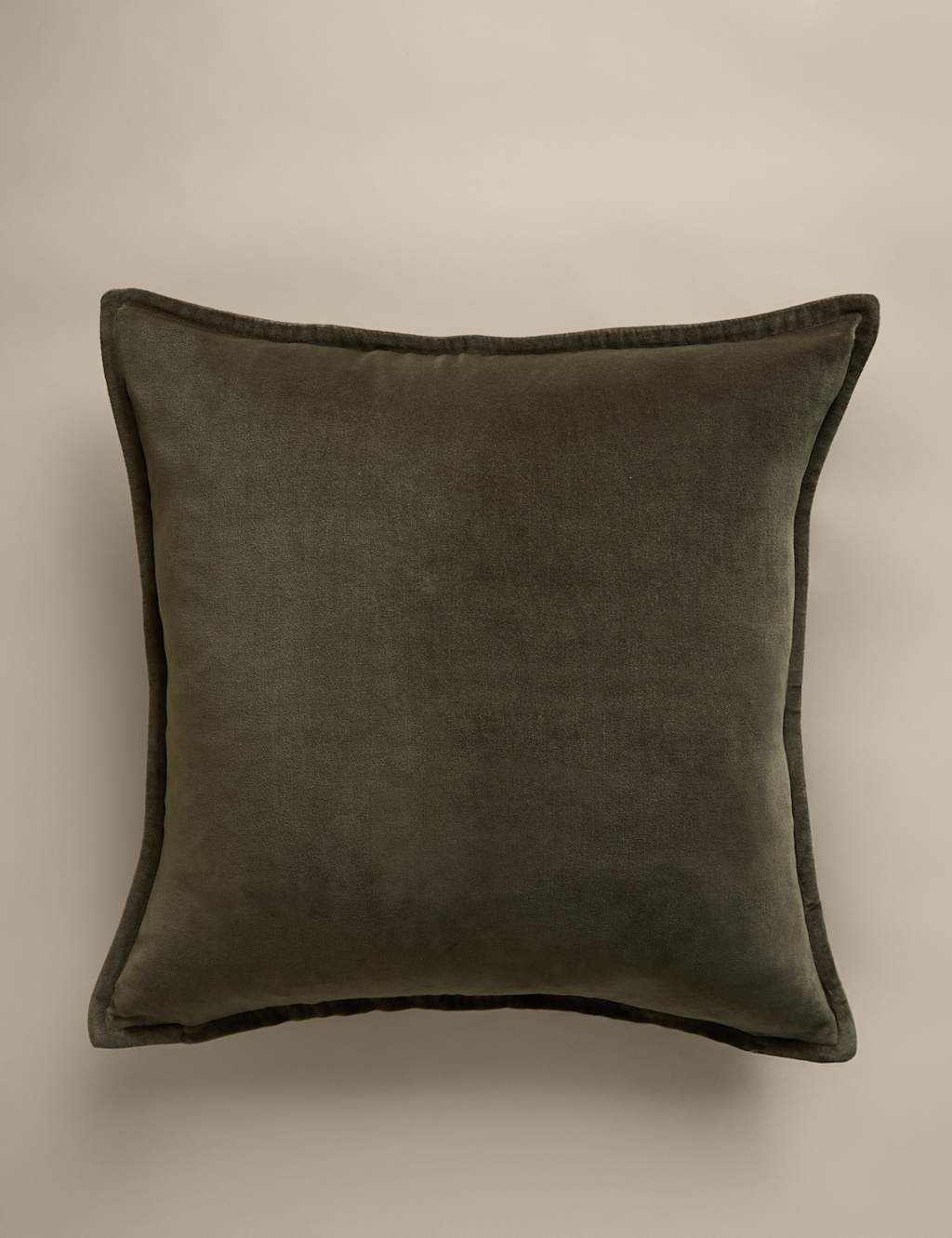 M&S Pure Cotton Velvet Cushion Cover Dusty Green