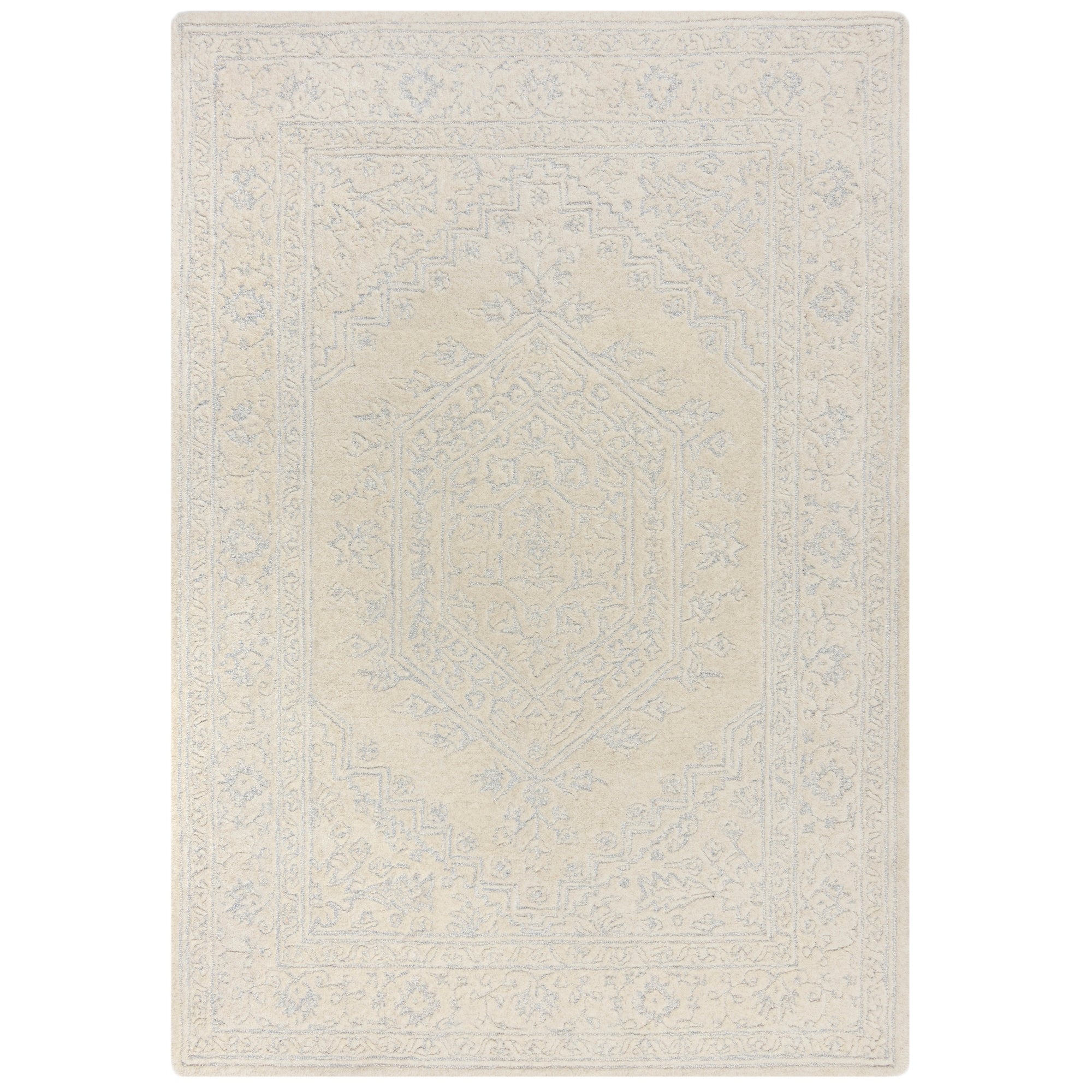 Traditional Lux Wool Rug Ivory
