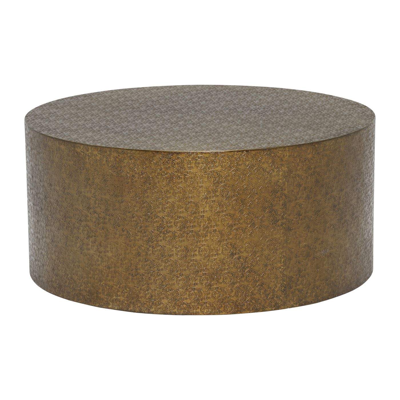Tolfa Drum Coffee Table, Brass