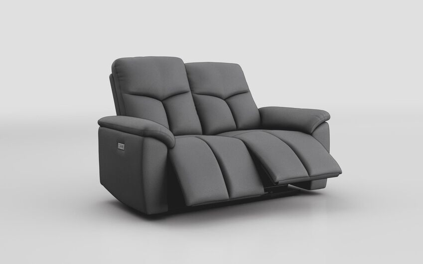 Grey Fabric Caselle 2 Seater Power Recliner Sofa