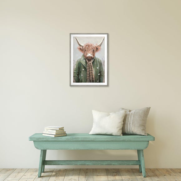 Cedar & Sage Angus Highland Cow Framed Print