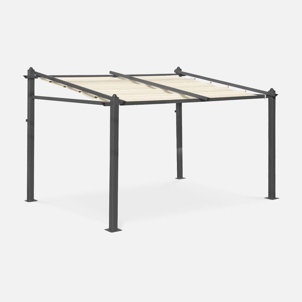 sweeek 3x4m Outdoor Retractable Aluminium Pergola With Canopy in White