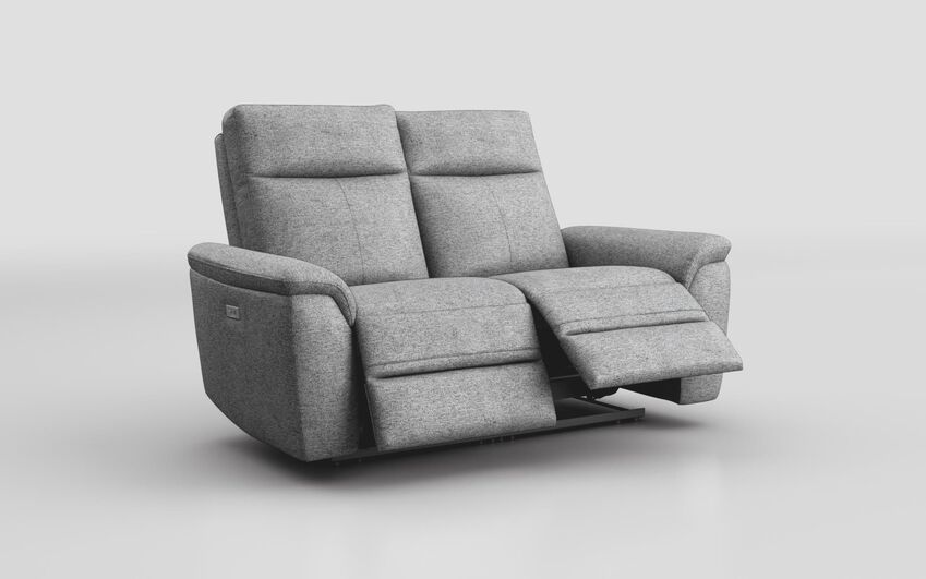 Blue Fabric Badia 2 Seater Power Recliner Sofa
