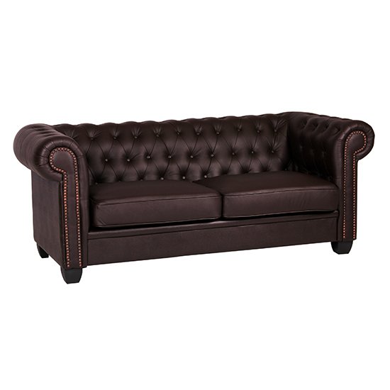 Winston Leather And PVC 3 Seater Sofa In Brown